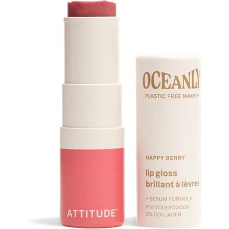 ATTITUDE Oceanly Sheer Lip Gloss Stick EWG Verified Titanium Dioxide-Free Vegan Makeup & Beauty Plastic-Free Happy