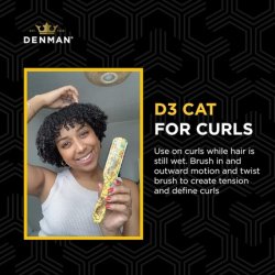 Denman Curly Hair Brush D3 Tiger 7 Row Styling Brush for Detangling Separating Shaping and Defining Curls 1 Count
