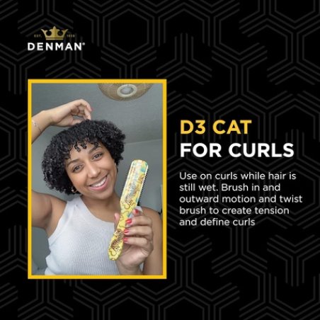 Denman Curly Hair Brush D3 Tiger 7 Row Styling Brush for Detangling Separating Shaping and Defining Curls 1 Count