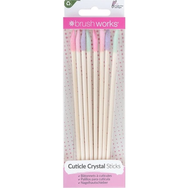 Brushworks Cuticle Crystal Sticks - Pack of 8