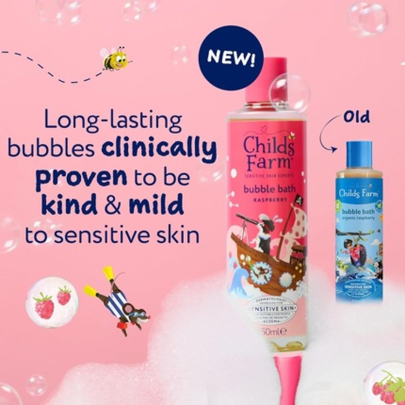 Childs Farm Kids Bubble Bath Raspberry - Gently Cleanses & Soothes