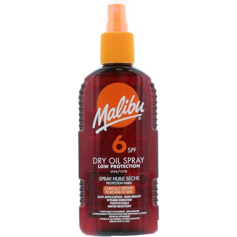 Malibu Sun SPF 6 Non-Greasy Dry Oil Spray for Tanning 200ml