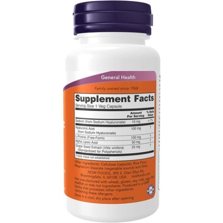 NOW Foods NF Hyaluronic Acid 100mg 60 Vcapsules
