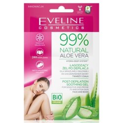 Eveline 99% Natural Aloe Vera Post-Depilation Soothing Gel For Sensitive Skin - 5ml X 2