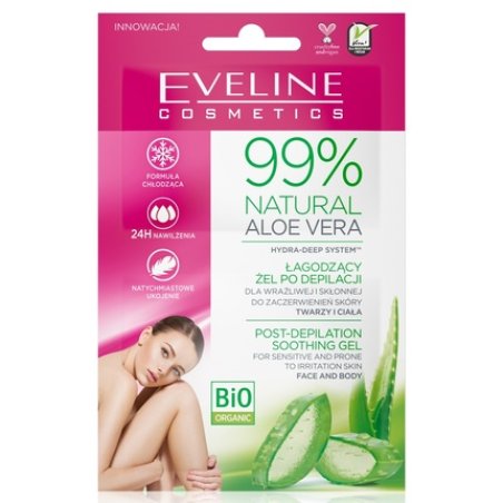 Eveline 99% Natural Aloe Vera Post-Depilation Soothing Gel For Sensitive Skin - 5ml X 2