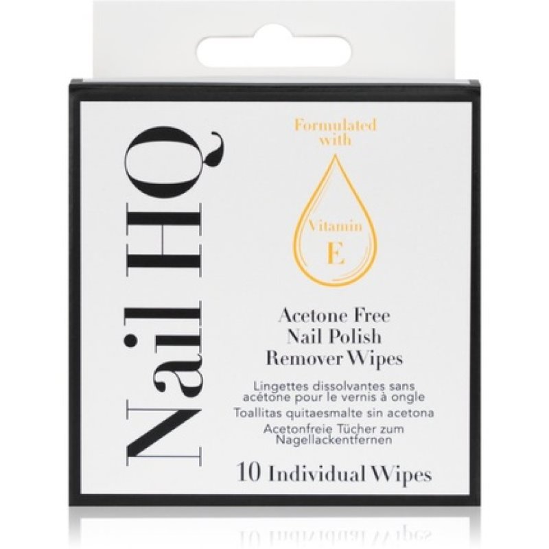 Nail HQ Acetone Free Nail Polish Remover Wipes - 10 wipes