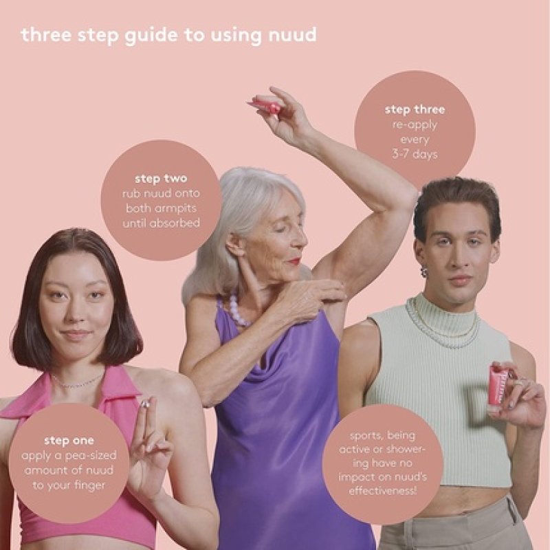 NUUD Natural Vegan Deodorant Cream Against Sweat Odor 120ml - Pack of 3