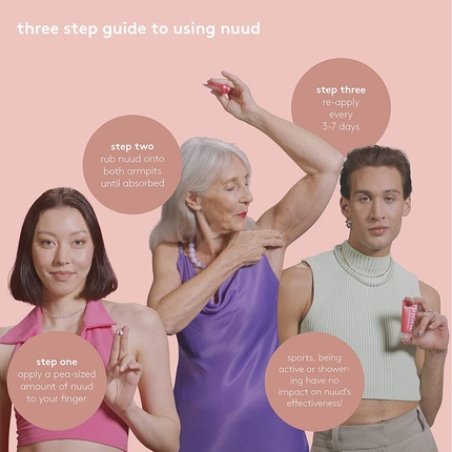 NUUD Natural Vegan Deodorant Cream Against Sweat Odor 120ml - Pack of 3