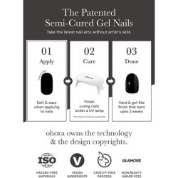 ohora Semi Cured Gel Nail Strips N Chilly - Works with Any UV Nail Lamps Salon-Quality Long Lasting Easy to Apply &