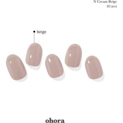 ohora Semi Cured Gel Nail Strips in Cream Beige - Salon-Quality Long Lasting Easy to Apply & Remove - Includes 2 Prep