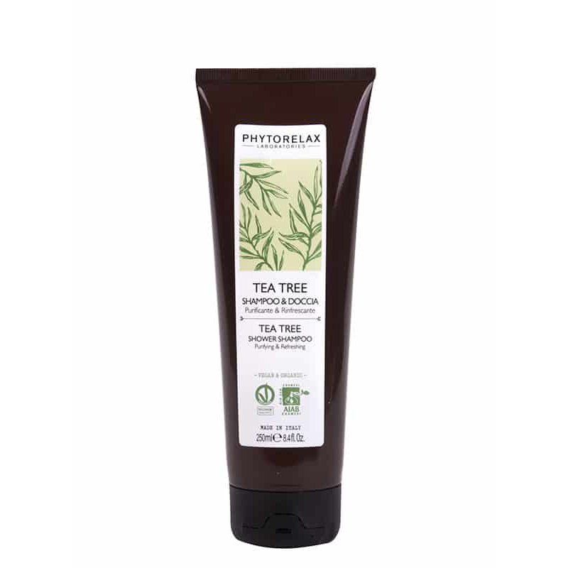 Phytorelax Laboratories Shower Shampoo Purifying & Refreshing – Tea Tree 250 ml 2-en-1 Cheveux et corps