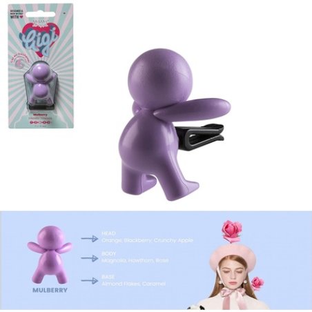 Gigi Car Air Freshener Mulberry Fragrance Lilac Long Lasting 30 Days Air Vent