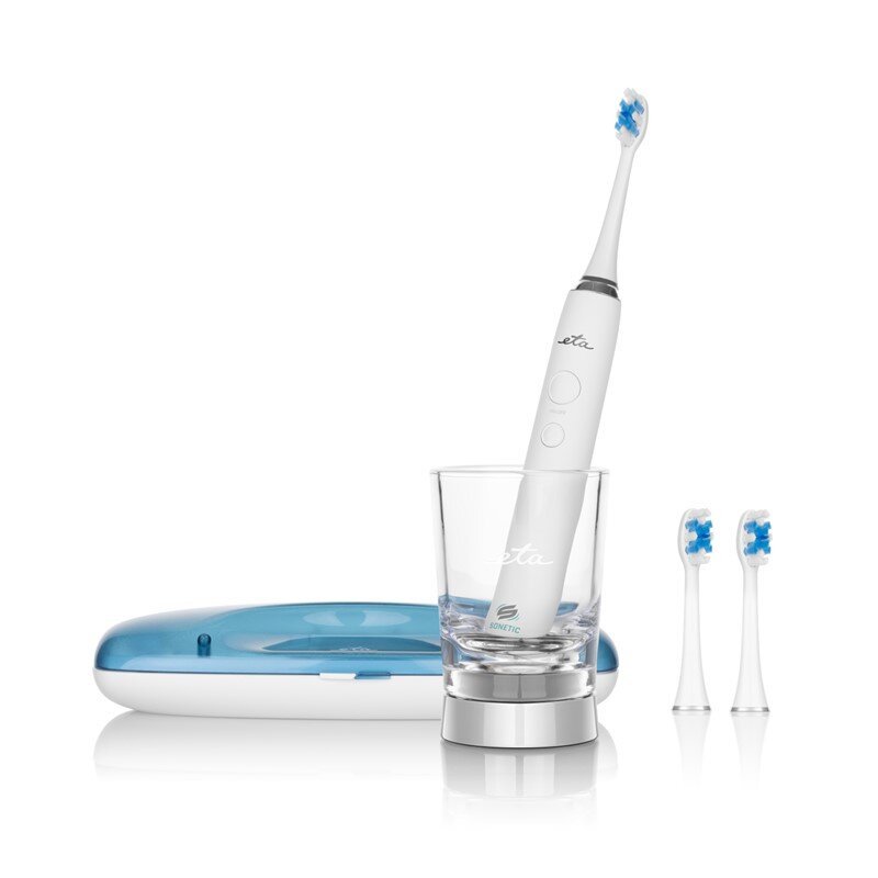 ETA Sonetic Sonic Toothbrush with Charging Glass 4 Cleaning Modes MOVE Technology Timer Travel Case