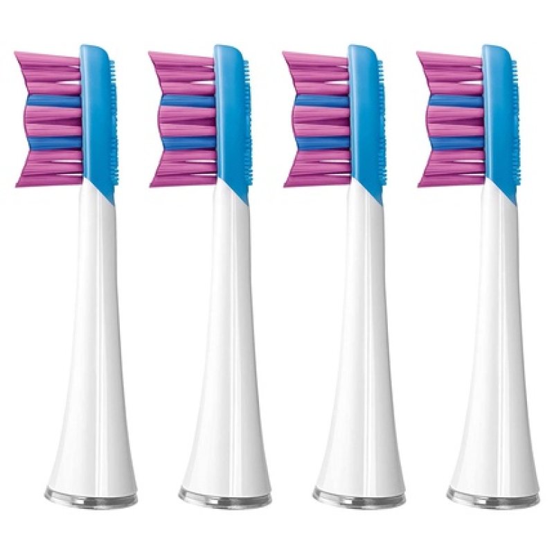 SENCOR SOX 003WH Replacement Heads Compatible with SENCOR SOC Toothbrushes 4 Pack - White