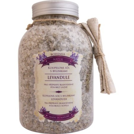 Bohemia Natur relaxing herbal bath salt with lavender - Bohemia Gifts & Cosmetics - Weight: 1200 g, Scent: lavender