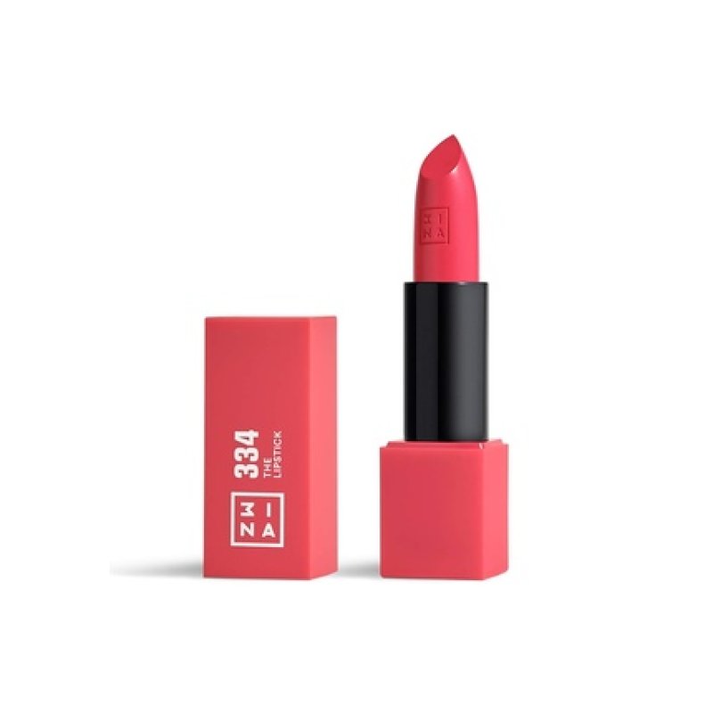 3INA Makeup The Lipstick 334 Vivid Pink Matte Lipstick with Vitamin E and Shea Butter Long-lasting Highly Pigmented