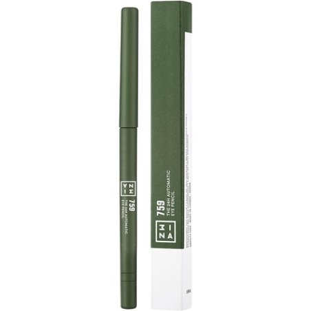 3INA Makeup The 24h Automatic Eye Pencil 759 Olive Green Creamy Long Lasting Eyeliner Waterproof with Sharpener and