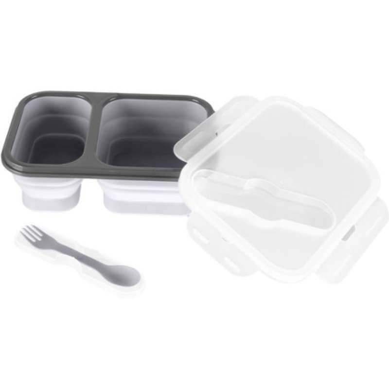 Zopa Silicone Lunch Box Large set posate Dove Grey 21x15 cm 1 pz