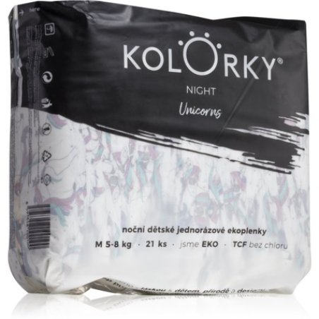 Kolorky Night Unicorn Disposable Diapers - Size M (5-8 Kg), 21 pcs