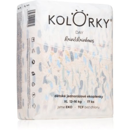 Kolorky Day Rain&Rainbow Disposable Diapers - Size: XL (12-16 Kg), Quantity: 17 pcs