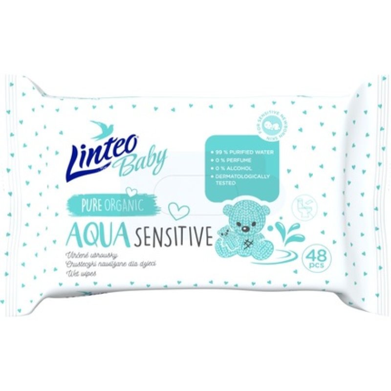 Linteo Aqua Sensitive Baby Wet Wipes 48 wipes