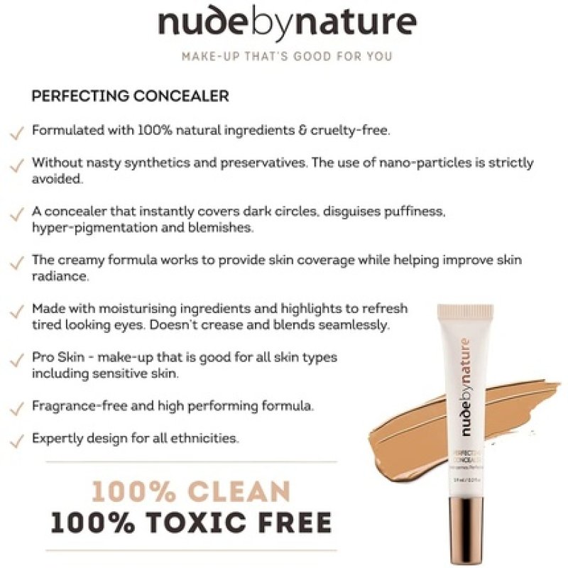 Nude By Nature - Perfecting Concealer - 02 Porcelain Beige