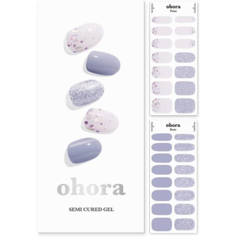 ohora Semi Cured Gel Nail Strips N Afterglow - Works with Any Nail Lamps Salon-Quality Long Lasting Easy to Apply &
