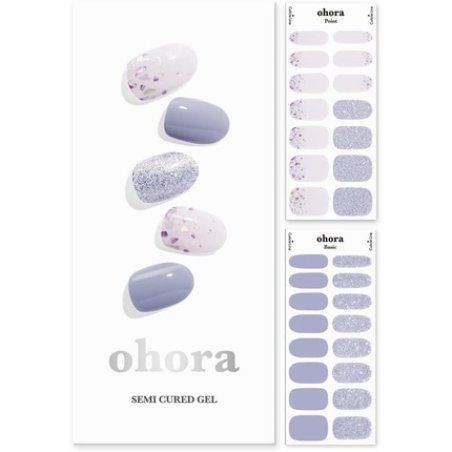 ohora Semi Cured Gel Nail Strips N Afterglow - Works with Any Nail Lamps Salon-Quality Long Lasting Easy to Apply &