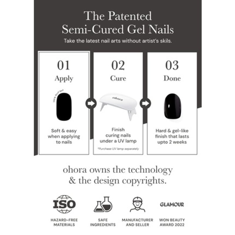 ohora Semi Cured Gel Nail Strips N Cream Indigo