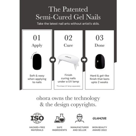 ohora Semi Cured Gel Nail Strips N Cream Indigo