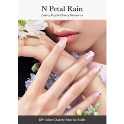 ohora Semi Cured Gel Nail Strips N Petal Rain - Works with Any Nail Lamps Salon-Quality Long Lasting Easy to Apply &