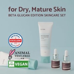 iUNIK Beta-Glucan Edition Skincare Set Cream 2.02 fl.oz. Mini Serum 0.51 fl.oz. - Moisturize Revitalize and Reinforce
