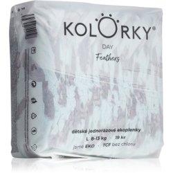 Kolorky Day Feathers Disposable Diapers - Size L (8-13 Kg), 19 pcs