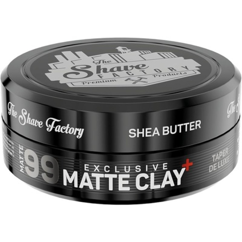 The Shave Factory Exclusive Matte Clay 150ml 99 Taper De Luxe with Shea Butter Extra Hold 150g