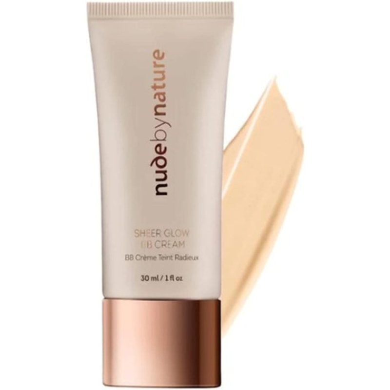 Nude By Nature Sheer Glow All-in-One BB Cream Moisturizing with SPF 8 01 Porcelain