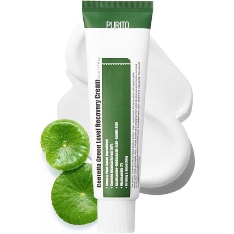 PURITO Centella Green Level Recovery Cream 50ml 1.7 fl.oz Cica Face Cream for Sensitive Skin Age Spots Skin Tone