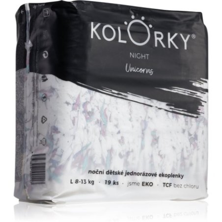 Kolorky Night Unicorn Disposable Diapers - Size L (8-13 Kg), 19 pcs