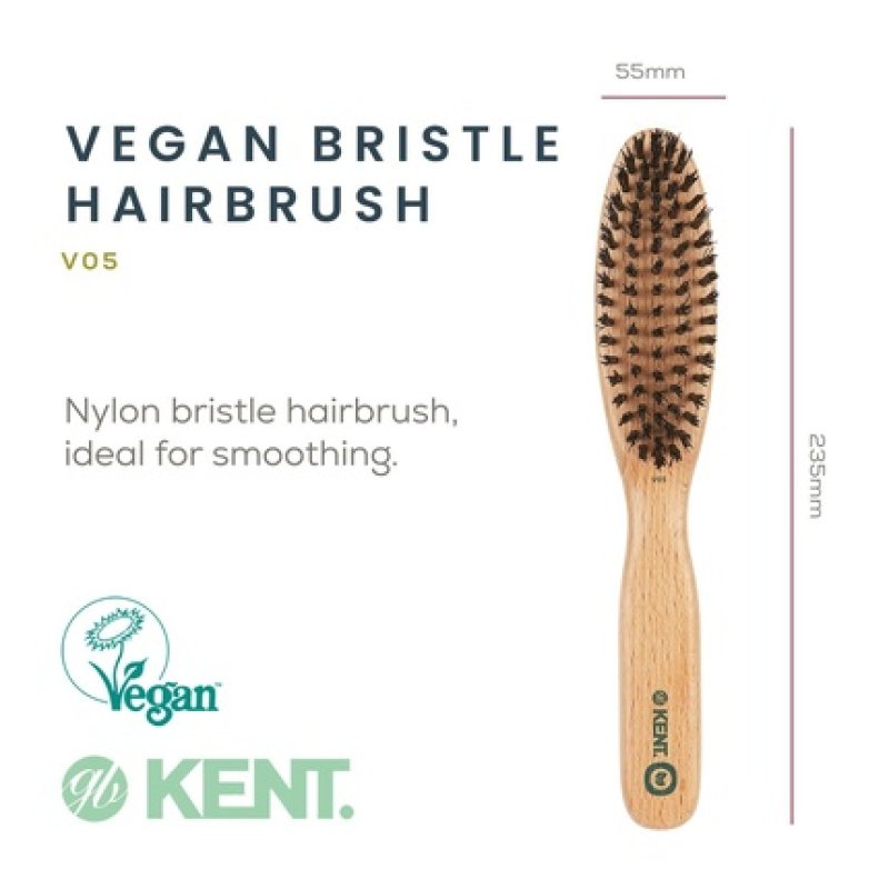 Kent V05 Vegan Boar Bristle Hair and Beard Brush for Men Eco Friendly