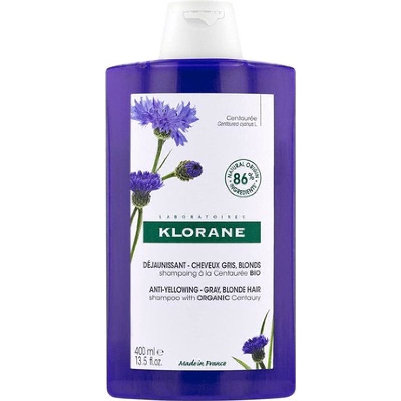Klorane Centaury Anti-Yellowing Shampoo for Grey Blonde Hair 400ml