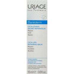 Uriage Bariéderm-CICA Protecting Lip Balm 15ml - Barrier Lip Balm Formulated With Poly-2p Patented Complex - Repairs,