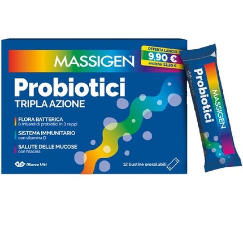 Massigen Triple Action Probiotics Supplement with Lactic Ferments