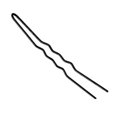 Eurostil Curved Black Hairpins 85mm Pack Of 1