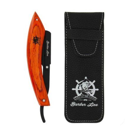 Barber Line Wooden Handle Straight Razor Ergonomically Perfect Shave