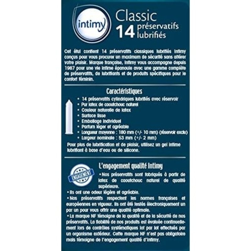 Intimy Classic Lubricated Condoms with Reservoir