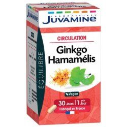 Juvamine Circulation Ginkgo Witch Hazel Dietary Supplement 30 Capsules