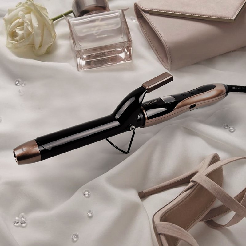 Feel Maestro MR265 hair styling tool Curling iron Steam Black, Gold 45 W
