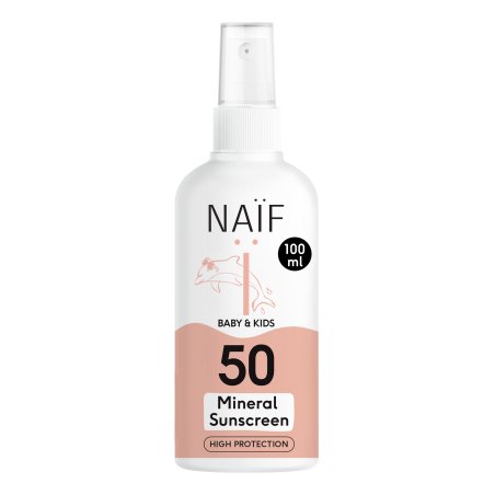 Naïf Mineral Based Sunscreen Spray for Baby & Child SPF 50 UVA and UVB Protection Water Resistant Dermatologically