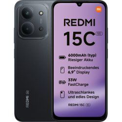 Xiaomi Redmi 15C 17,5 cm (6.9") 5G USB Type-C 4 Go 128 Go 6000 mAh Noir