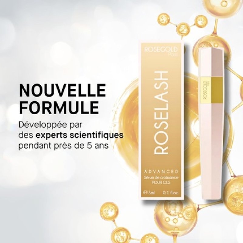 Rosegold Roselash Advanced Eyelash Growth Serum for Fuller, Longer, Thicker Eyelashes