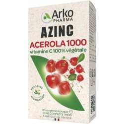 AZINC® VÉGÉTAL Acérola 1000 Vitamine C 100 % 30 cp.